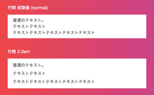 line-heightプロパティの設定例