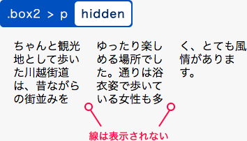 hiddenを指定