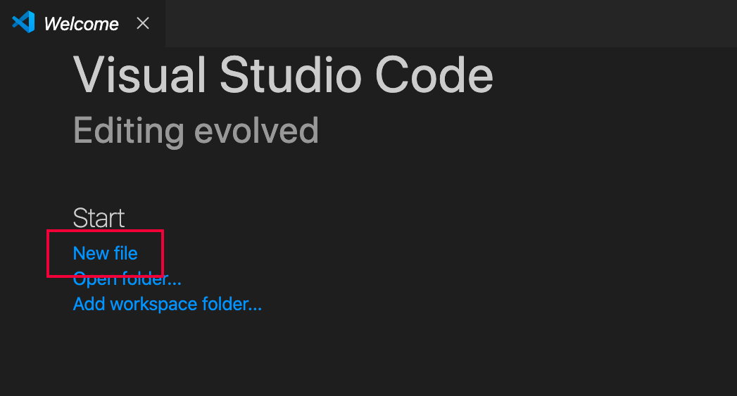 VS CodeでNew fileを選択する