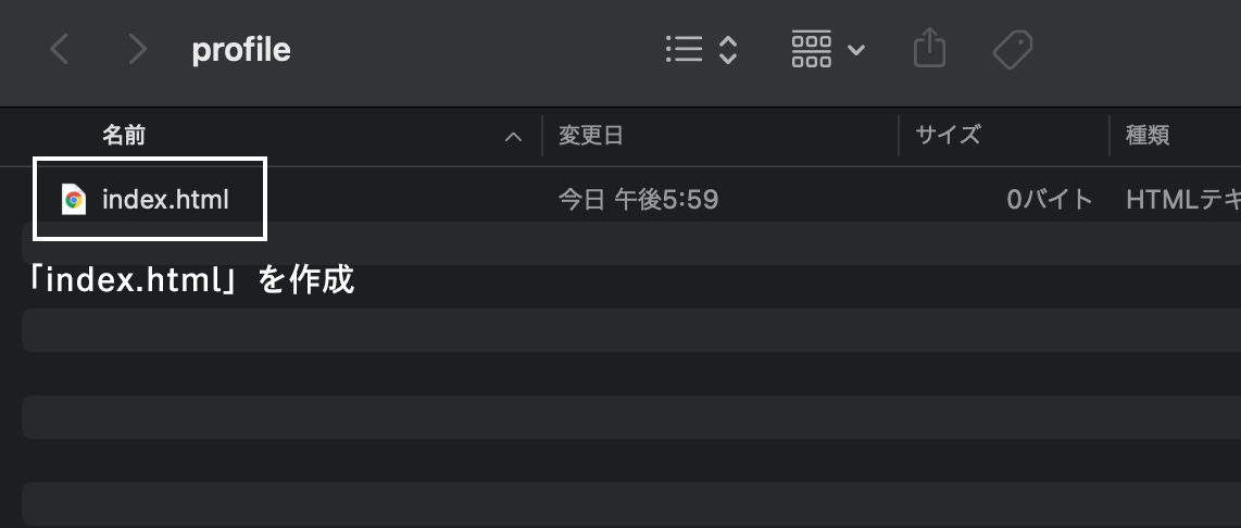 index.htmlを作成する