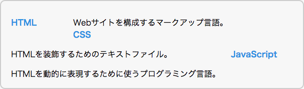 dt要素にclearプロパティを指定しなかったときの表示例