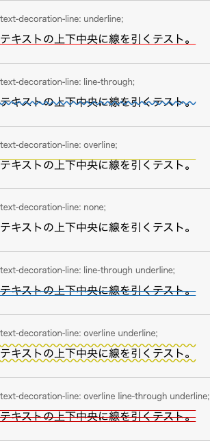 text-decoration-lineプロパティの適用例