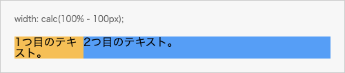 widthプロパティにcalc関数による計算で指定したときの表示例