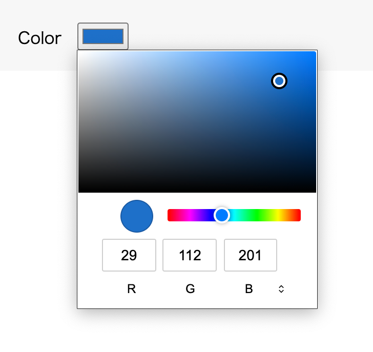 Chromeのカラーピッカー表示例